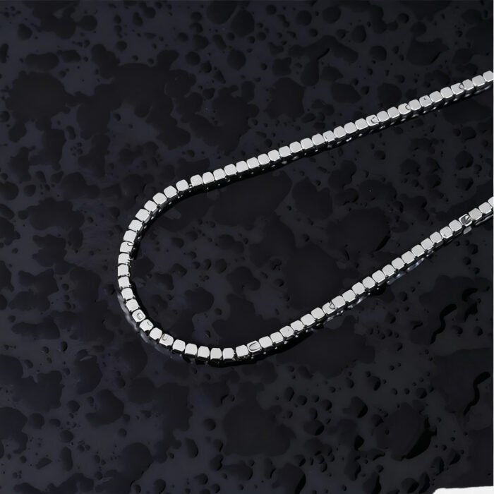 Retro Niche Polygon Cut Shard Necklace | Titanium Steel Silver-Gold Two-Tone Clavicle Chain