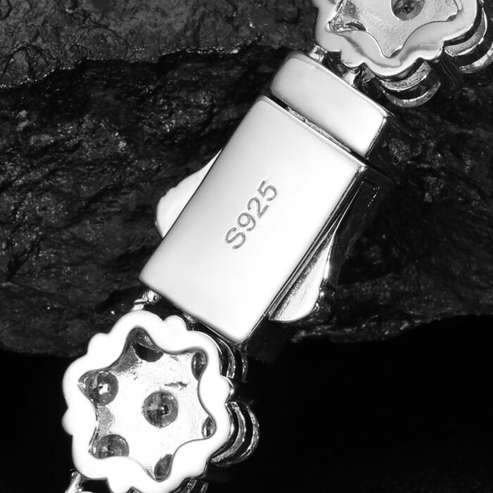 High-End 925 Sterling Silver Moissanite Bracelet & Necklace Set - D Color Full Paved Bling Hip Hop Snowflake Design