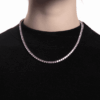 925 Sterling Silver 5A CZ Tennis Necklace - Pink Gold Black Minimalist Luxury Square Sugar Designer Style